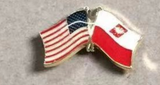 USA Poland State Flag- Cloisonne Hat & Lapel Pin