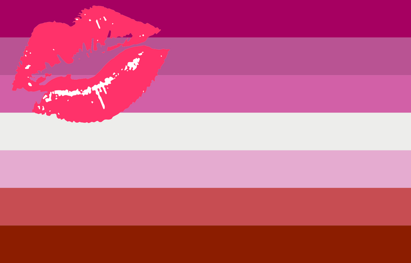 Lipstick Lesbian Rainbow 12"x18" Stick Flags Pride Parade