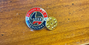 proud to be a Democrat lapel pin hand