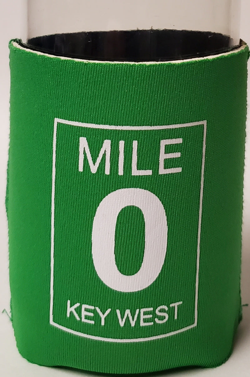 Mile 0 Key West Light Green Neoprene Can Holder Drink Koozie Rough Tex®