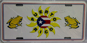 Puerto Rico Frog & Sun License Plate