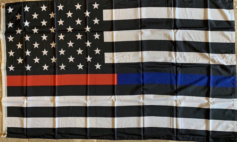USA Fire Police Memorial American Flag Rough Tex ® 3'x5' 100D Flags