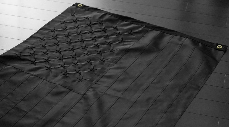 USA Black Embroidered 3'X5' Flag Rough Tex® 300D Nylon