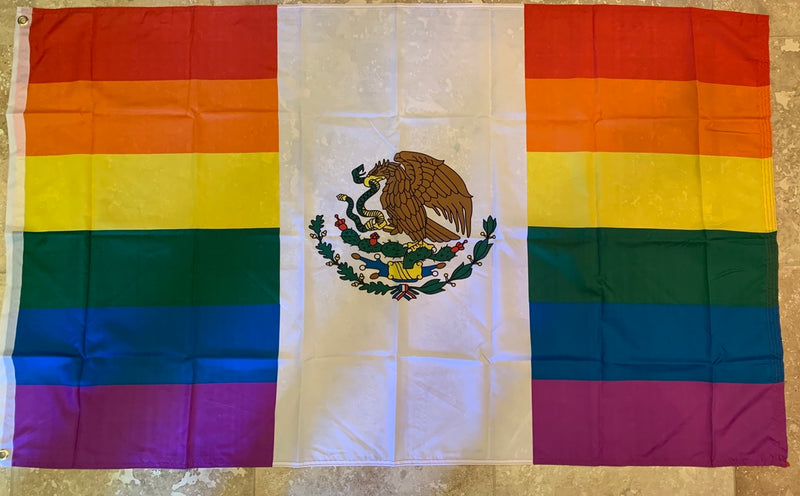 Mexico Rainbow Flag Rough Tex ® 100D 3'X5' Flags