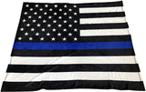 US Police Memorial Blue Line Flag Deluxe Polar Fleece Blanket