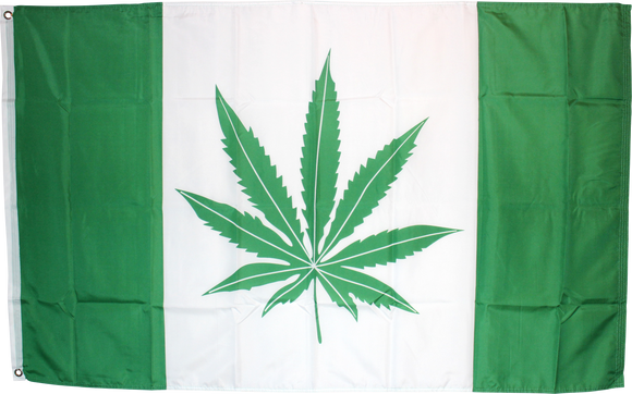 3'X5' GREEN CANADA LEAF FLAG 100D ROUGH TEX ®