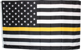 Black And Gold USA Dispatcher Memorial Flag Rough Tex ® 100D 3'X5'