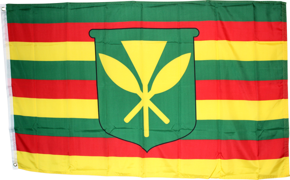 Kanaka Maoli Flag Of Hawaii 4'X6' 68D Nylon ROUGH TEX ®