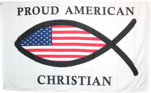 Proud American Christian Flag Rough Tex ® 100D 3'X5'