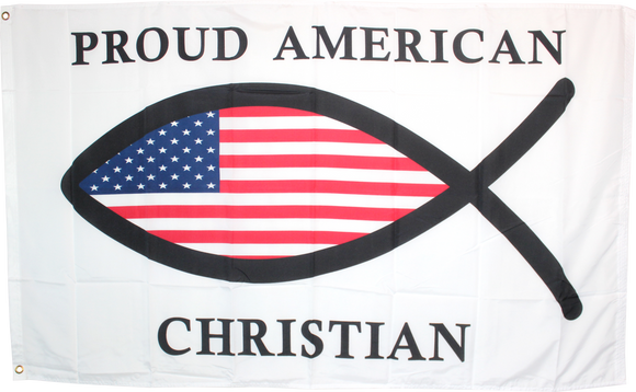 Proud American Christian Flag Rough Tex ® 100D 3'X5'