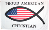 Proud American Christian Flag Rough Tex ® 100D 3'X5'