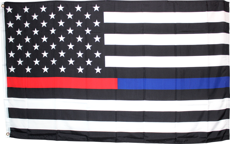 USA Fire Police Memorial American Flag Rough Tex ® 3'x5' 100D Flags