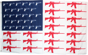 USA Guns Red White And Blue  3'X5' Flag ROUGH TEX ®68D