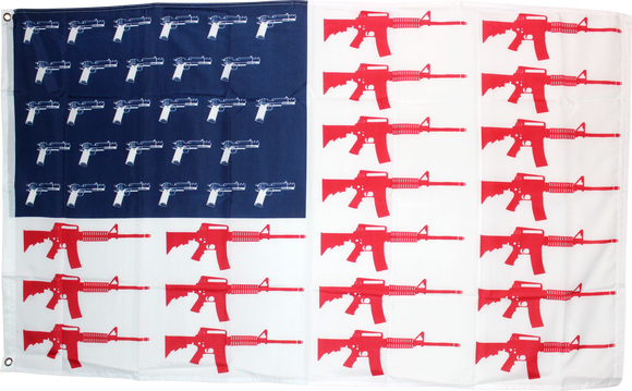 USA Guns Red White And Blue  3'X5' Flag ROUGH TEX ®68D