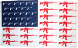 USA Guns Red White And Blue  3'X5' Flag ROUGH TEX ®68D