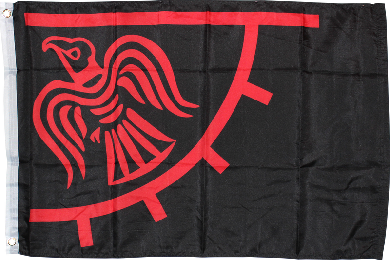 Viking Raven Red & Black Flag Rough Tex ® 2'x3' 100D