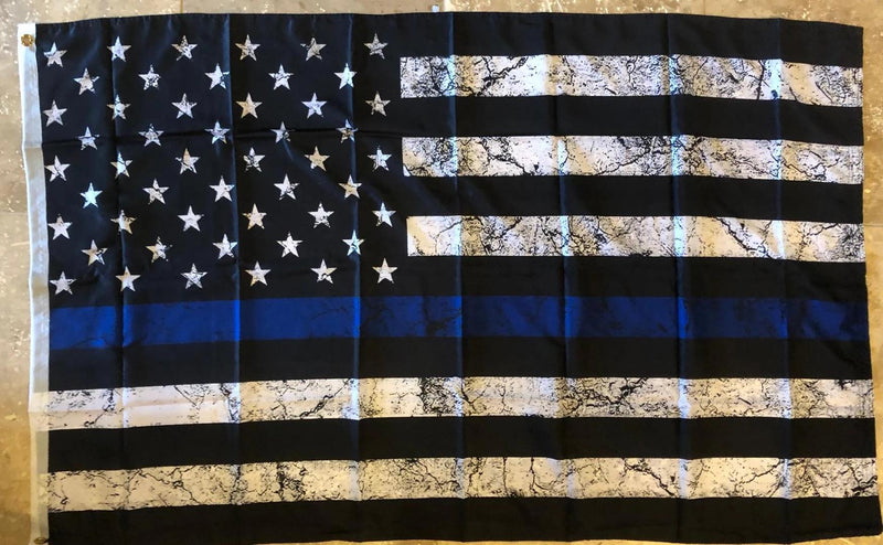 USA POLICE MEMORIAL VINTAGE TACTICAL BLUE LINE 3'x5' 100D Flag Rough Tex ® American History