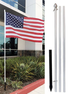 10' Ten Foot White Aluminum Flag Pole Kit