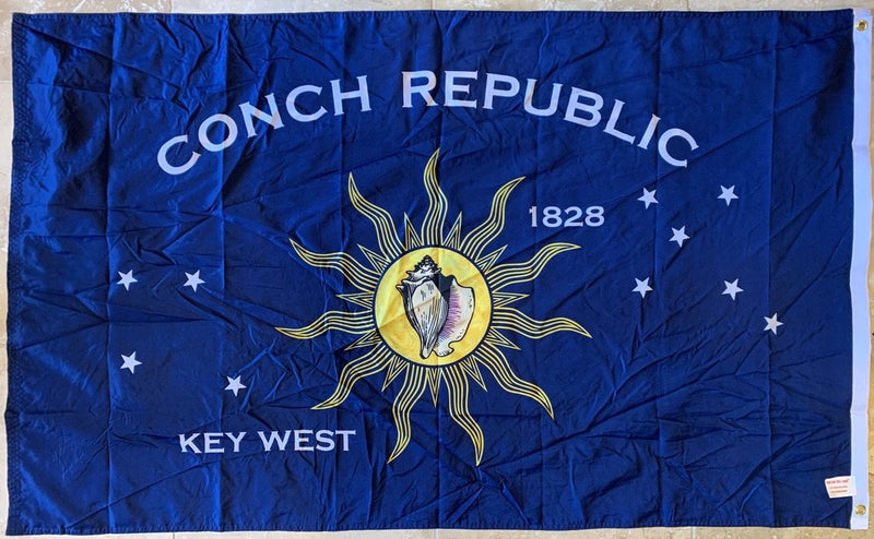 Key West Conch Republic 1828 Blue 3'X5' Double Sided Flag Rough Tex® 100D