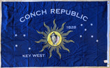 Key West Conch Republic 1828 Blue 3'X5' Double Sided Flag Rough Tex® 100D