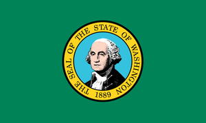 Seal Of Washington Green 2'X3' Flag ROUGH TEX® Nylon