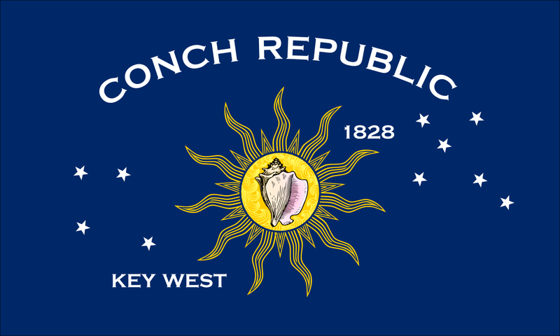 Key West Conch Republic 1828 Blue Single Sided 2'X3' Flag Rough Tex® Polyester