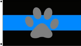 Police Blue Bar Paw Flag - 3'X5' Rough Tex® 100D