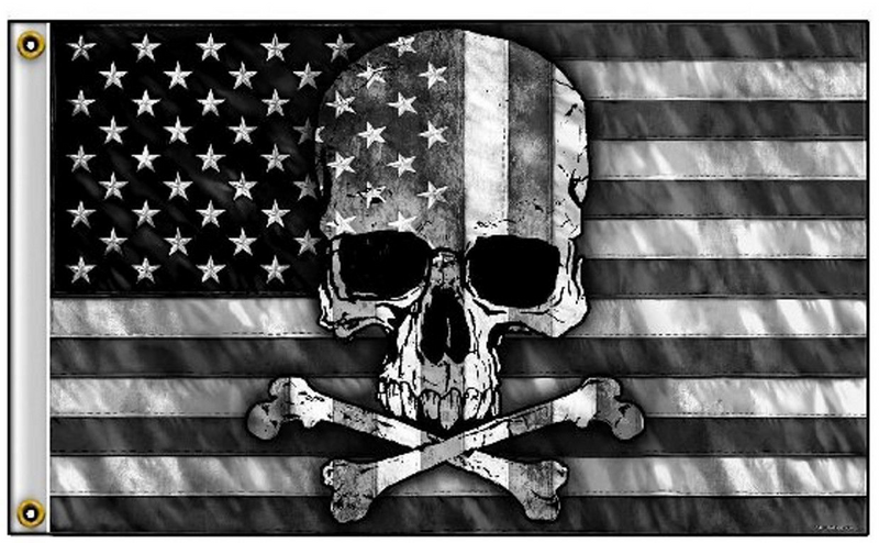 African American Skull N Bones Black USA BLM 3'X5' Flag Rough Tex® 100D