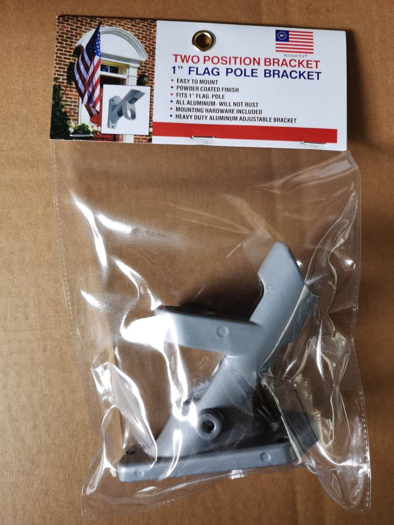 Two Position 1" Inch Flag Pole Bracket Cast Aluminum Silver