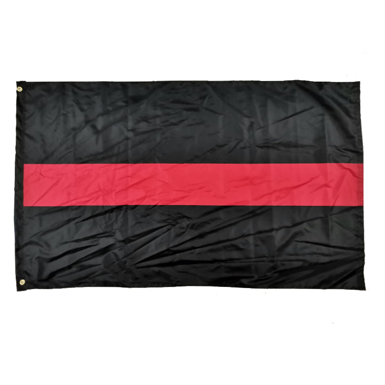 USA Solid Red Line Fire Fighter Memorial 3'X5' Flag Rough Tex® 100D