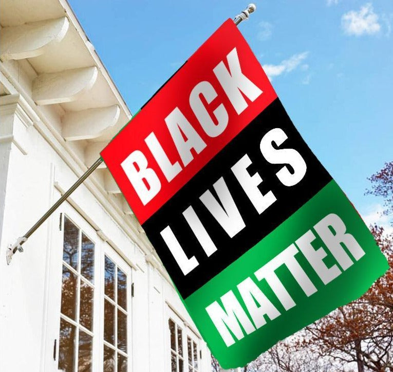 Black Lives Matter Pan African House Flag W/ Sleeves & Tab - 3'X5' Double Sided Rough Tex® 100D