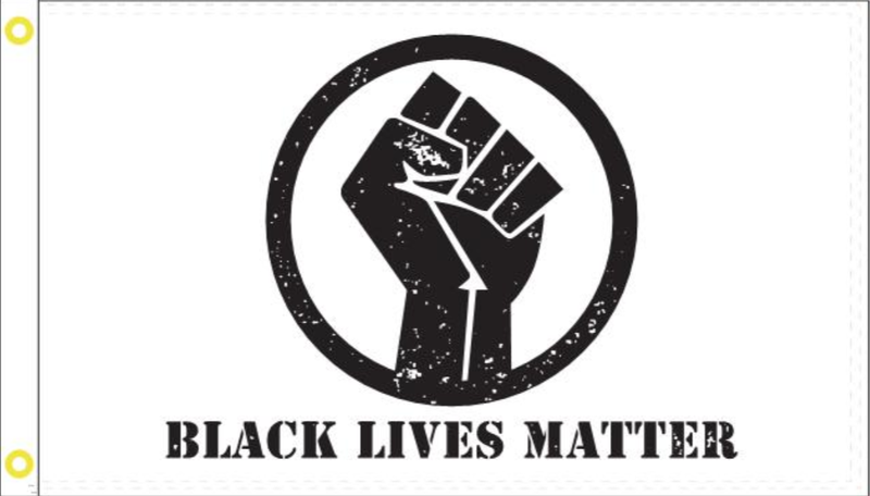 Black Lives Matter Militant Fist White 2'X3' Flag Rough Tex® 100D