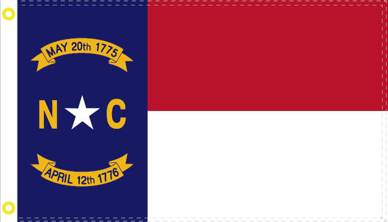 North Carolina 2'X3' Flag Rough Tex® 100D