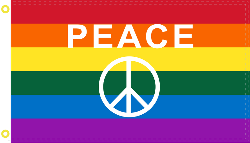 Rainbow Peace 2'X3' Flag Rough Tex® 100D