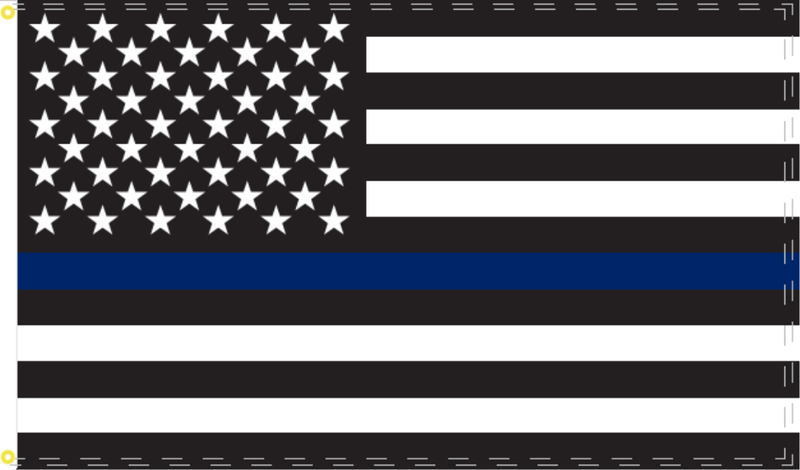 USA Police Memorial Blue Line 2'X3' Flag Rough Tex® 100D