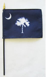 12 South Carolina 2020 State Flag12''X18'' Stick Flags With 30" Black Wood Staff Rough Tex ®100D