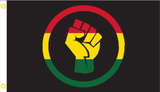 Black Lives Matter Rasta Fist 3'X5' Single Sided Flag Rough Tex® 68D Nylon