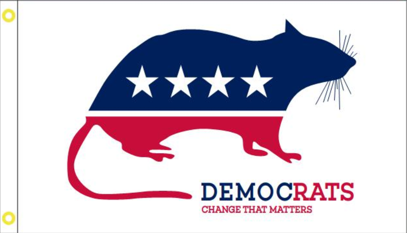 Democ-Rats Change That Matters 3'X5' Flag Rough Tex® 100D