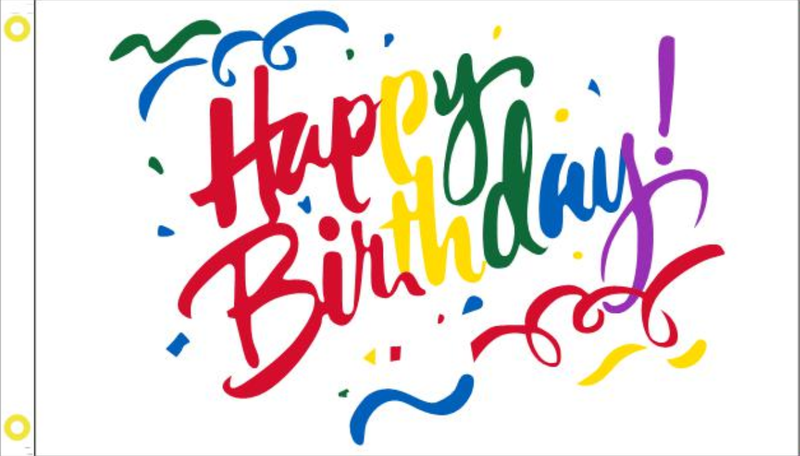Happy Birthday ( Colors ) Double Sided 3'X5' Flag Rough Tex® 100D