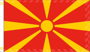 North Macedonia 3'X5' Flag Rough Tex® 100D