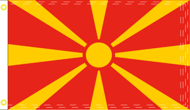 North Macedonia 3'X5' Flag Rough Tex® 100D