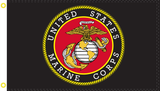 USMC US Marine Corps Black Double Sided 3'X5' Flag Rough Tex® 100D