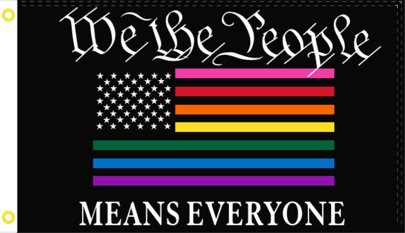 3'X5' 100D WE THE PEOPLE RAINBOW FLAG PRIDE MEANS EVERYONE