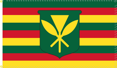 Kanaka Maoli Flag of Hawaii 5'X8' 68D Nylon ROUGH TEX ®