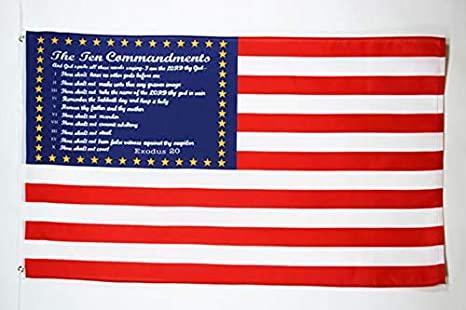 US Ten Commandments 3'X5' Flag ROUGH TEX® 100D