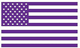 Purple & White USA 3'X5' Flag Rough Tex® 100D