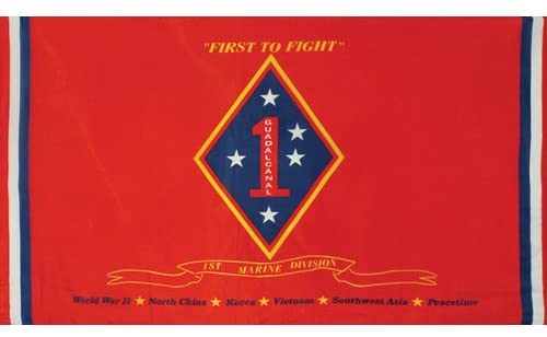 Marines 1st Division 3'X5' Flag Rough Tex® Super Polyester