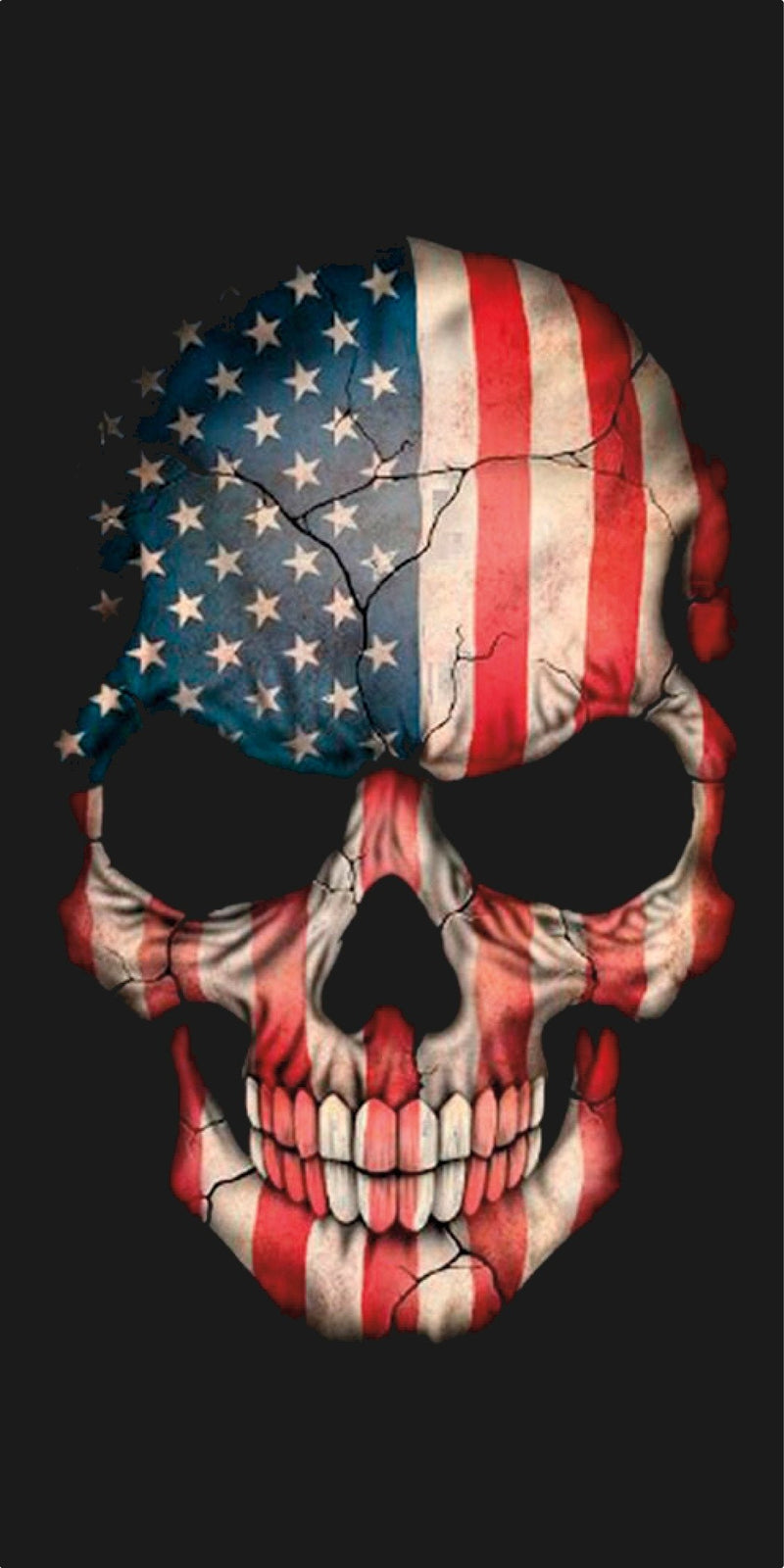 USA Flag Skull Bumper Sticker