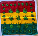 Assorted Weed Themed Bandana Head Wraps 100% Cotton 22"X22"