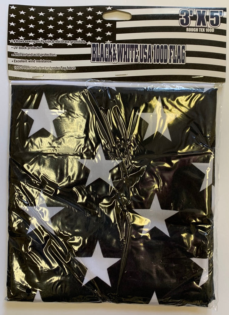 Black & White USA 3'X5' Flag Rough Tex® 100D
